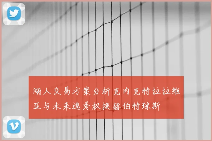 湖人交易方案分析克内克特拉拉维亚与未来选秀权换赫伯特琼斯